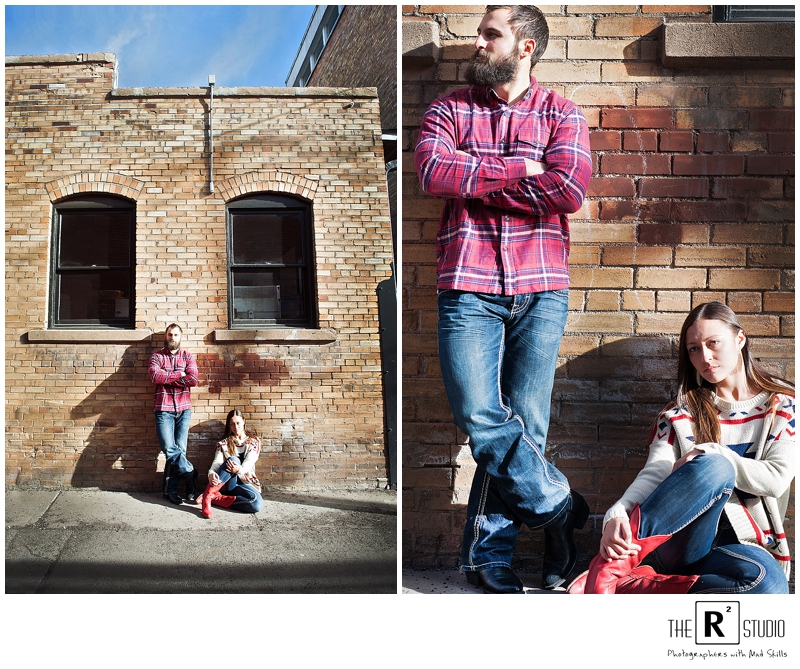 downtown flagstaff winter engagement session