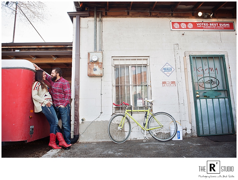 downtown flagstaff engagement photography